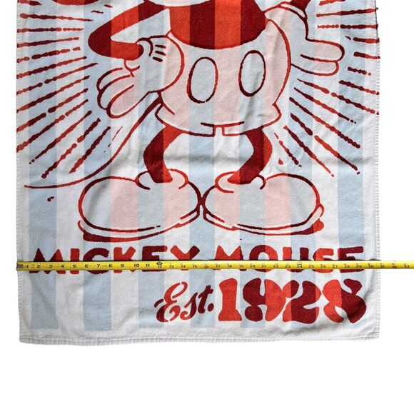 Vintage Mickey Mouse Beach Towel Red Authentic Disney Parks Retro Souvenir NICE! - Picture 9 of 12